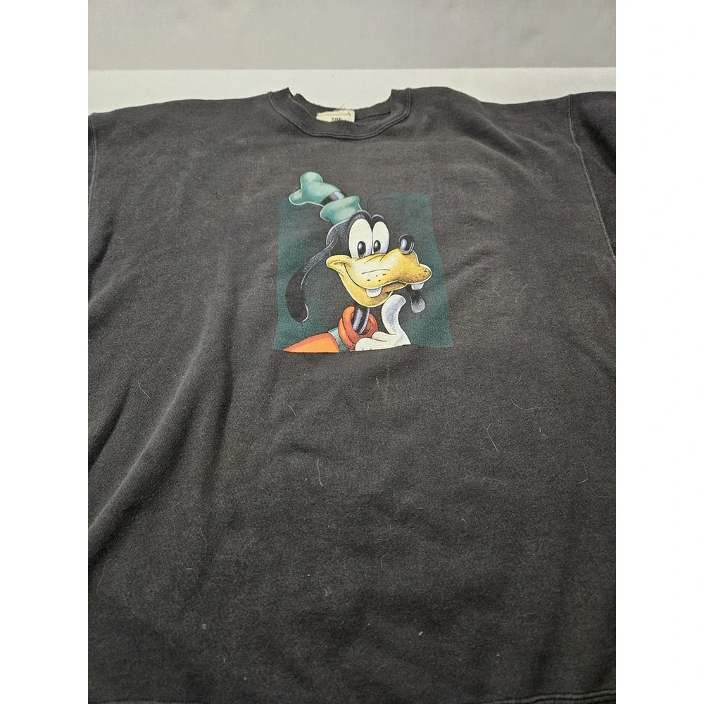 The Disney Store Goofy Sweatshirt Adult XL Green 90's Black Vintage - Picture 2 of 10